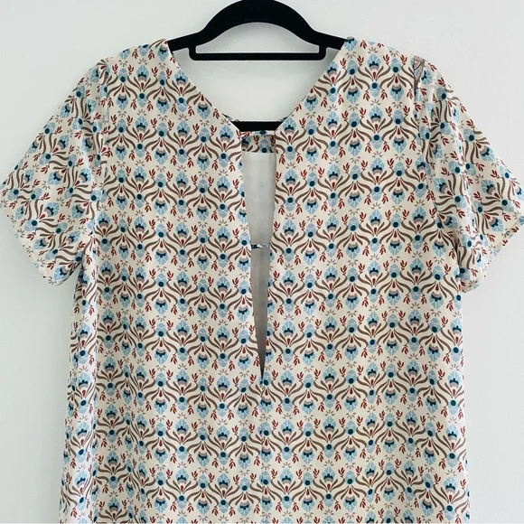 Lulus Botanical Beauty Beige Print Shift Dress Short Sleeves Mini Dress - Picture 8 of 16